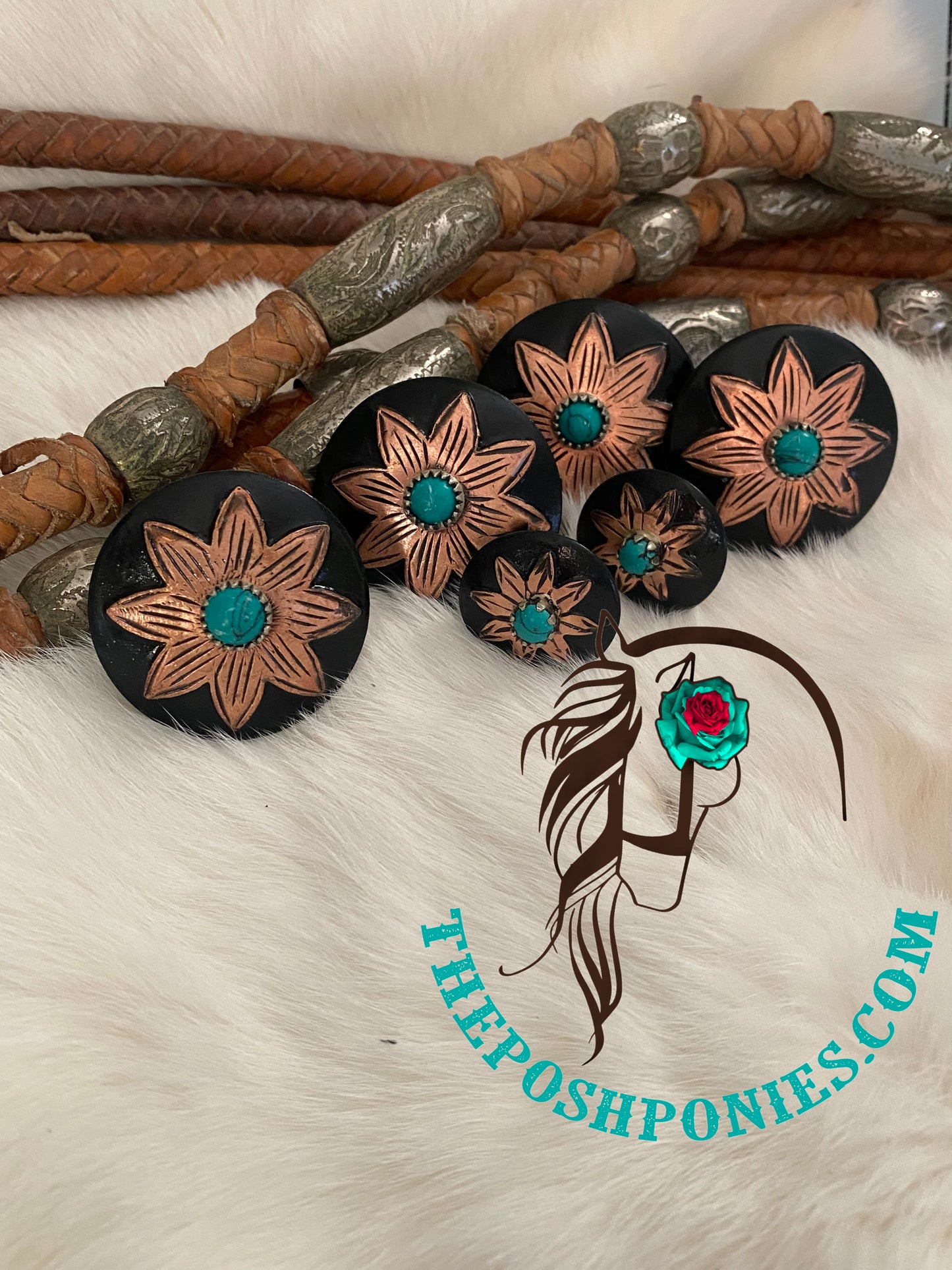 Handmade Nevada Fernley Flower Burst Saddle Set
