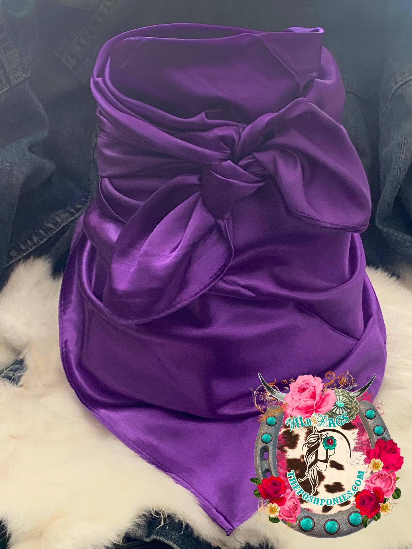 Vibrant Deep Purple Wild Rag 35 x 35