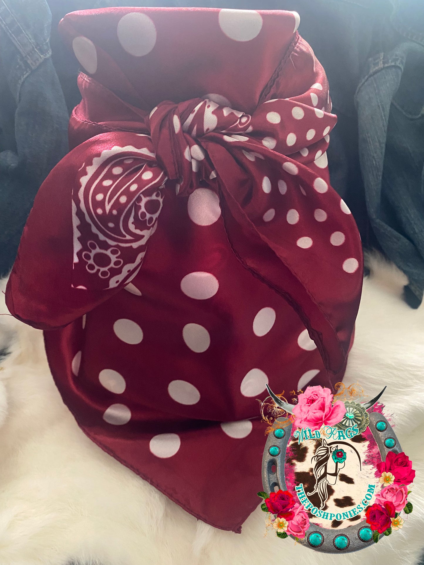 Red Paisley & Polka Dots Wild Rag 35 x 35
