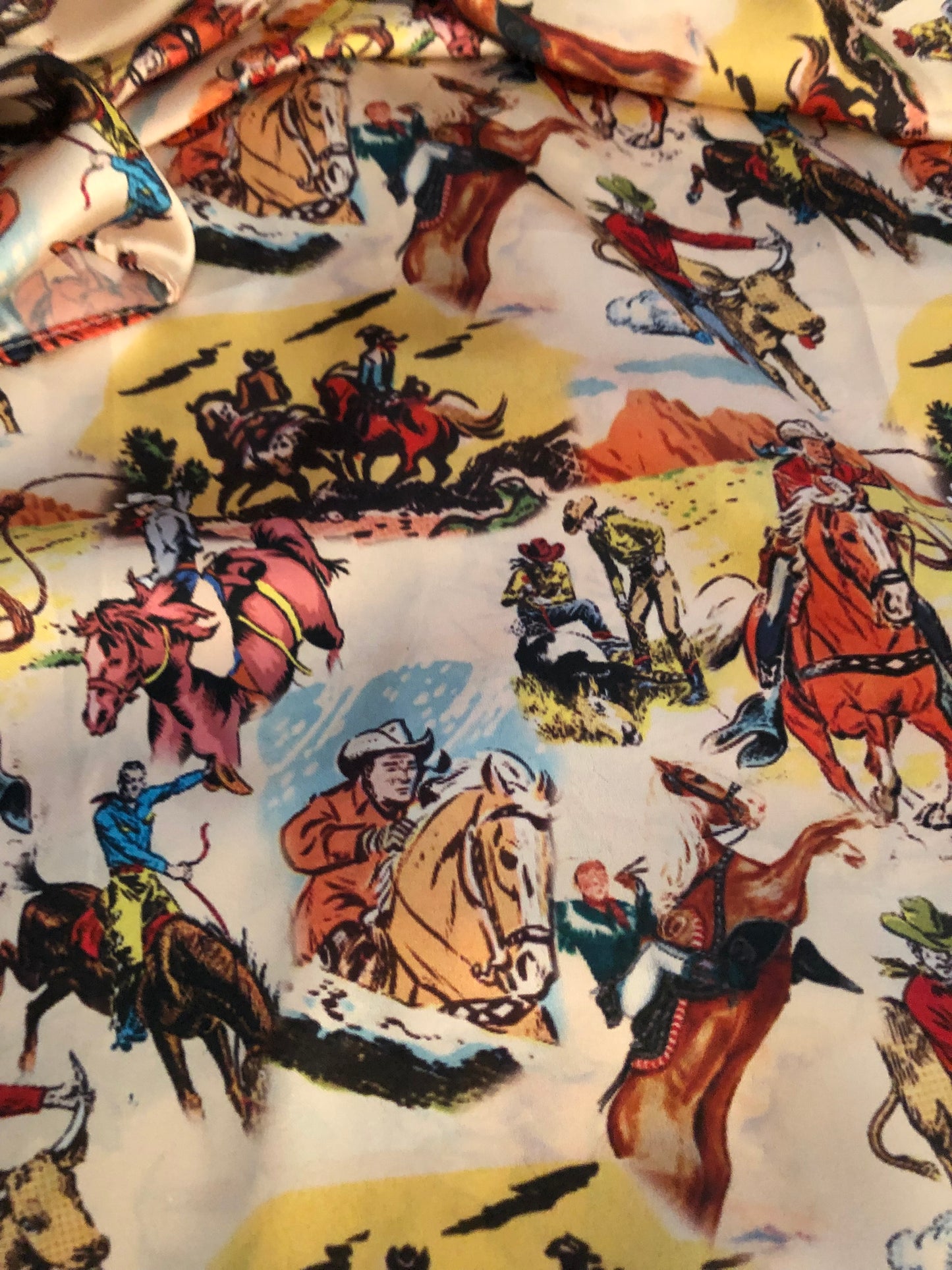 Vintage Cowboy Roy Rogers Round Up Wild Rag-Custom- 35 x 35