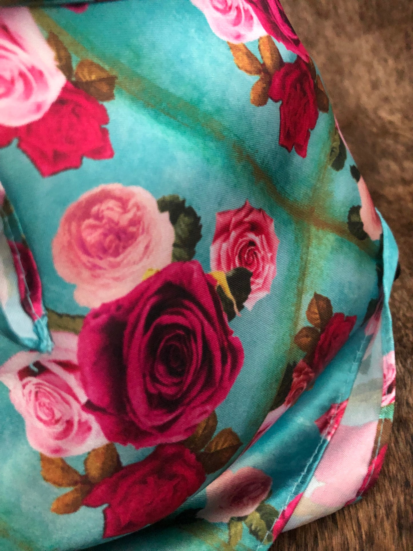 Custom Vintage Spring Roses Wild Rag 35 x 35