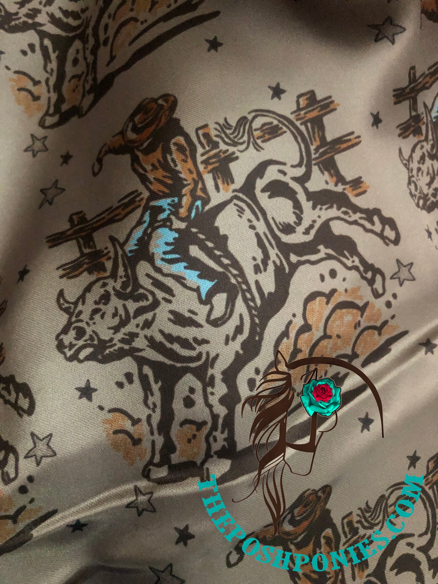 Custom Vintage Bull Rider Wild Rag 35 x 35