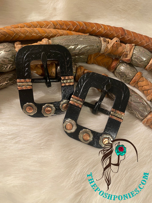 Handmade Nevada Flower Dot Cart Buckle 3/4"-sold separately