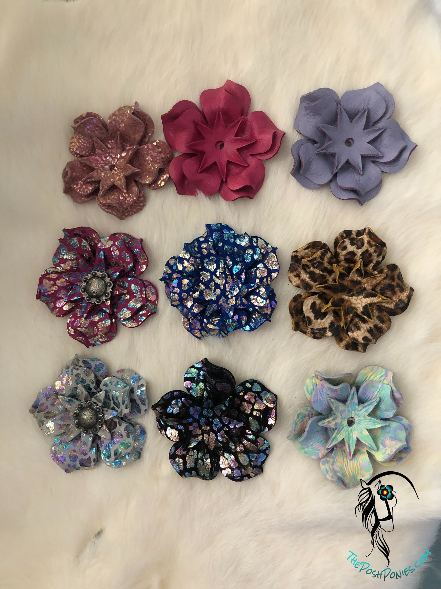 Handmade 3 Petal Leather Flower-For Tack, Purses, Saddles or any project