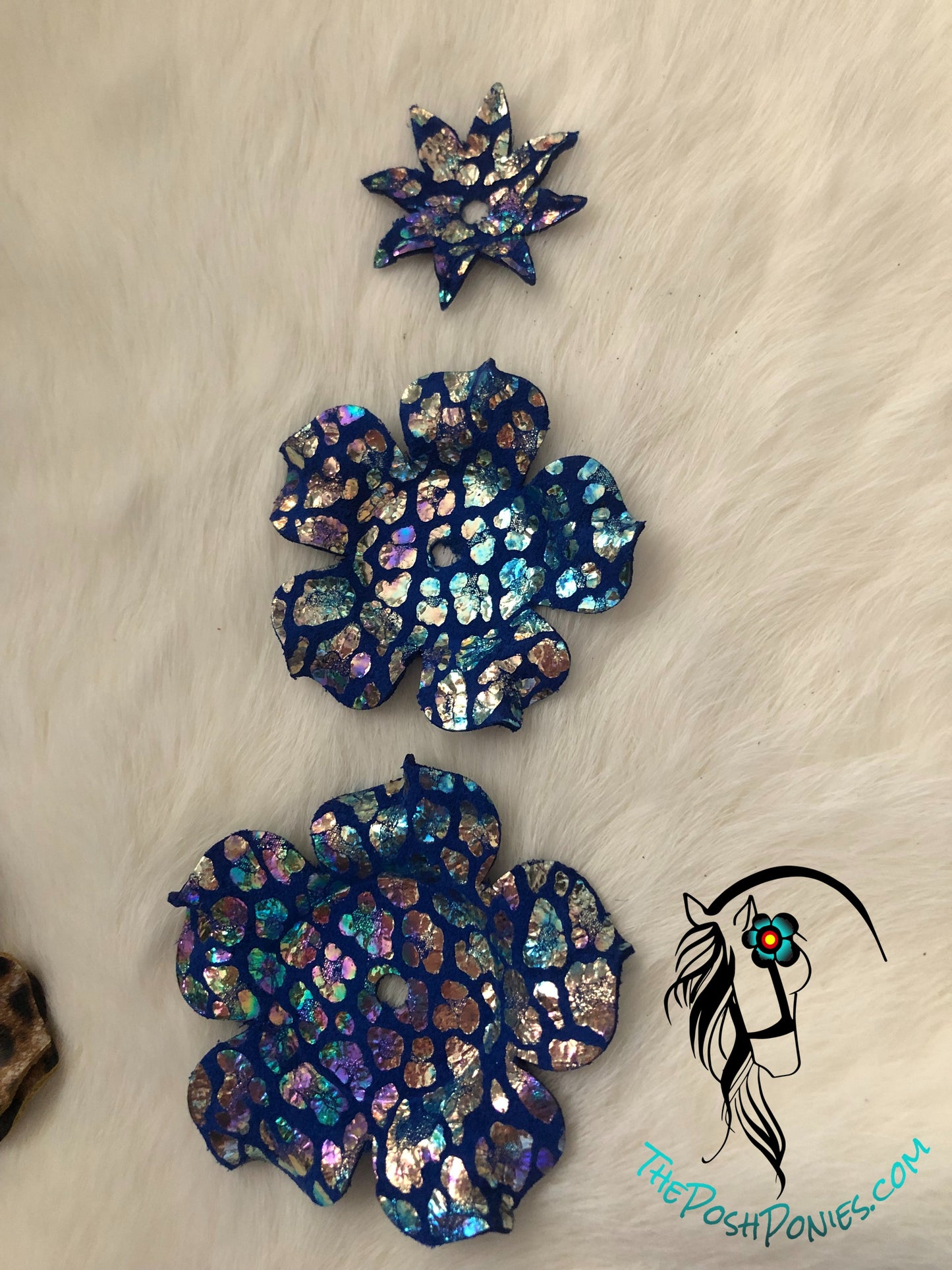 Handmade 3 Petal Leather Flower-For Tack, Purses, Saddles or any project