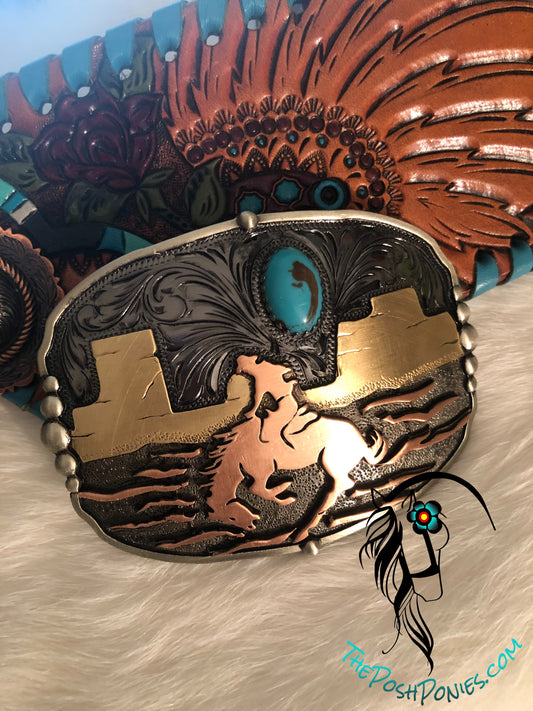 Handmade Arizona Buckin' Bronc Belt Buckle