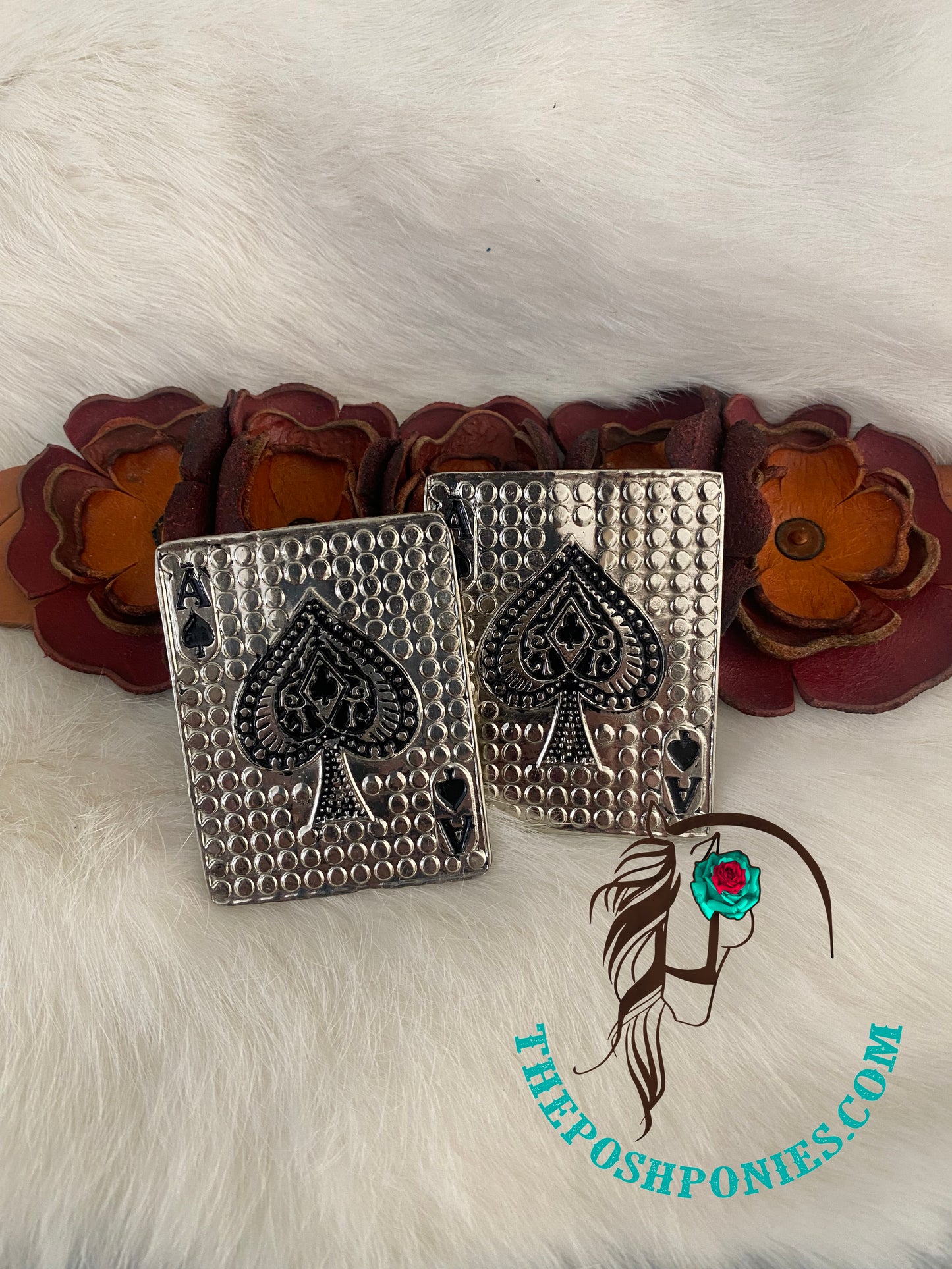 Handmade Nevada Spades Hook Buckle 3/4"