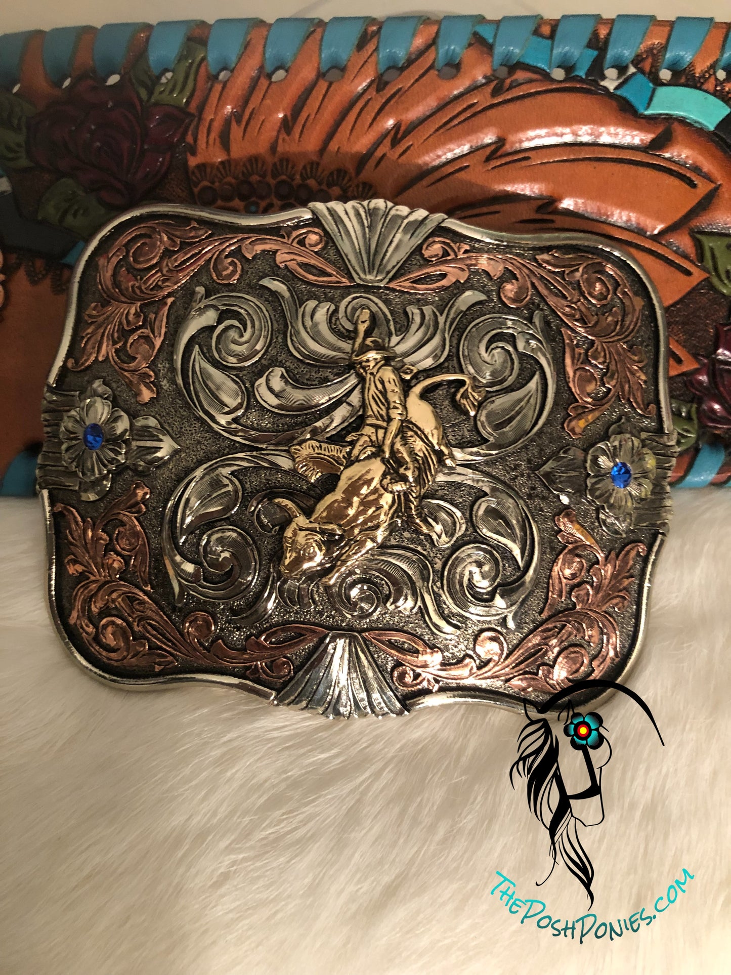 Handmade Buckin' Bull Belt Buckle