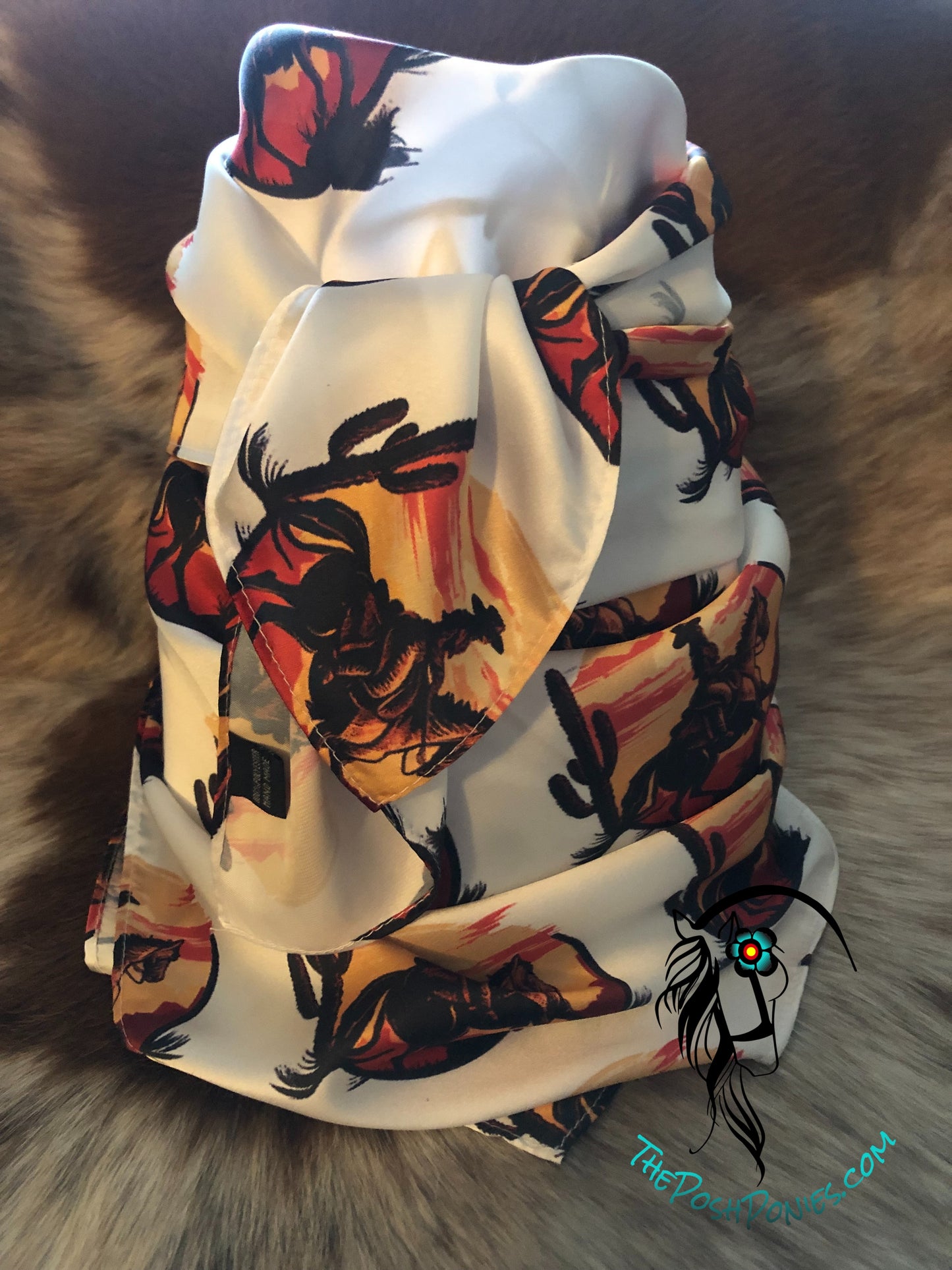 Custom Sunset Cowgirl Wild Rag-Custom-36 x 36
