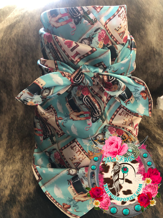 Custom I Love Rust Vintage Cowgirl Car Wild Rag 2 sizes available