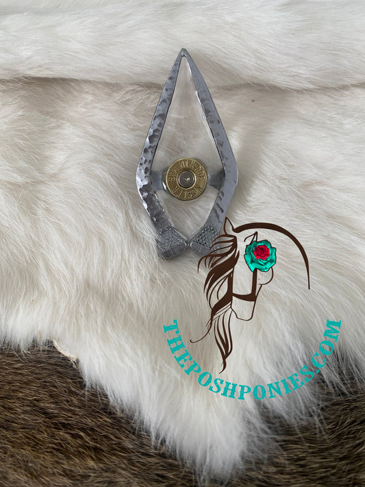 Handmade Open Horse Shoe Nail with Bullet Wild Rag Slide by Krazy J Designs