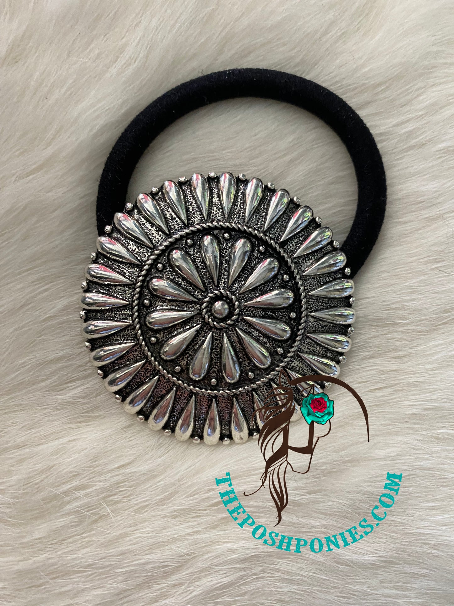 Large Round Concho Hair Tie