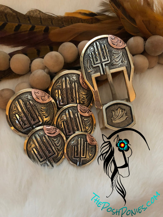 Handmade Luster Cactus Sun Collection-1", 1.25", 1.5", 3/4" Buckle/Keeper Set-each sold separately