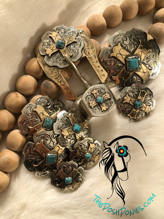 Handmade New Mexico Lustre Brass/Nickel Collection-1", 1.25", 1.5" & 1.75"-each concho sold separate