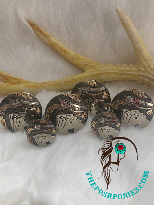 Handmade Outlaw Players Saddle Set 4-1.5"/2-1" sold as set