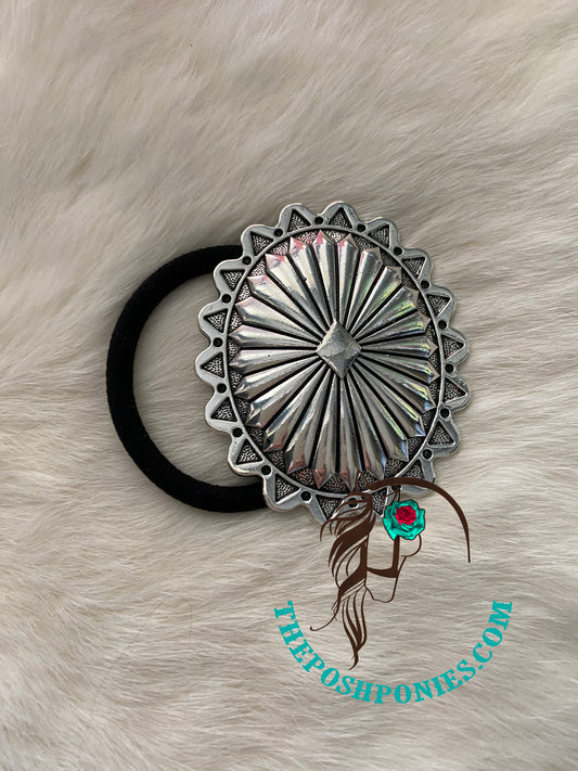 Large Oval Concho Hair Tie