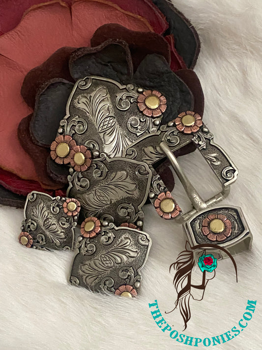 Handmade Posh Petals Concho & Buckle/Keeper Collection Shown-sold separately