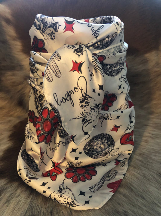 Saddle Up Cowboy Cards Wild Rag 18 x18