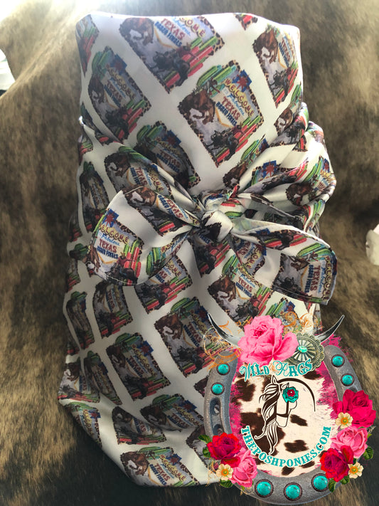 Custom Texas Rodeo Finals Vintage Wild Rag 35 x 35