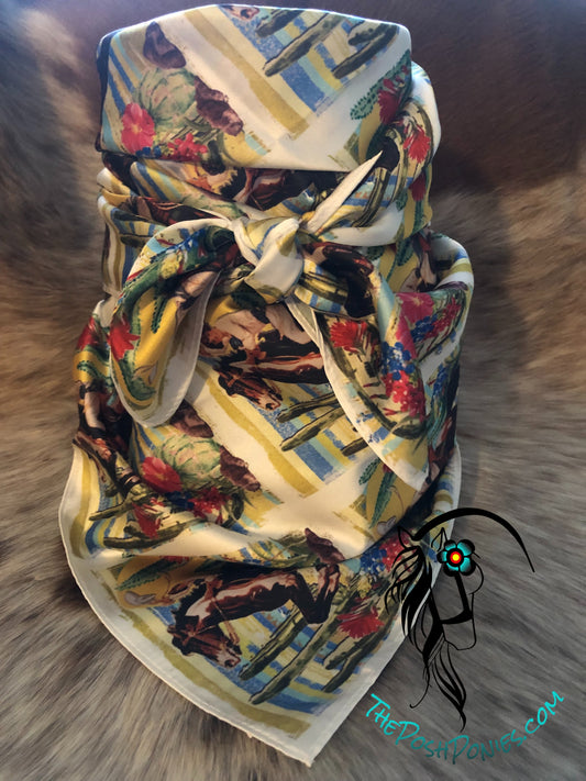 Custom Vintage Cowgirl Wild Rag 35 x 35