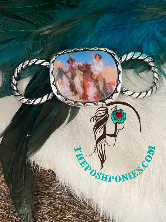 Vintage Cowgirl Roper Wild Rag Slide