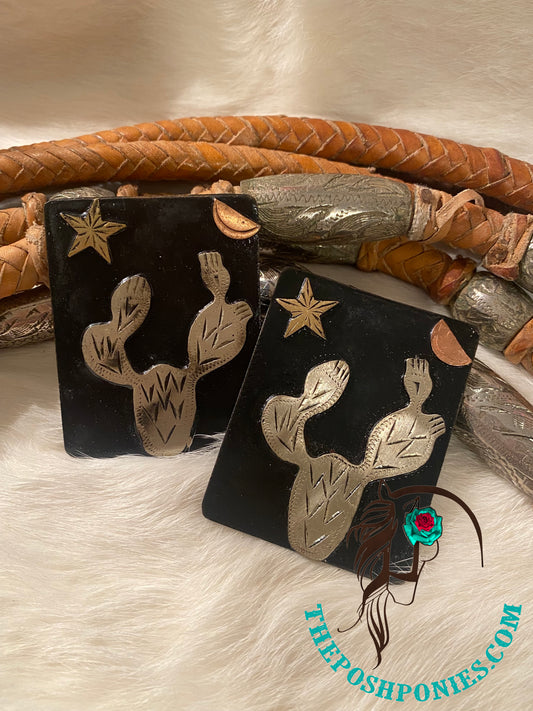 Handmade Nevada Desert Cactus Cowboy Collection Hook Back Tack Buckle-3/4"-Sold Separate
