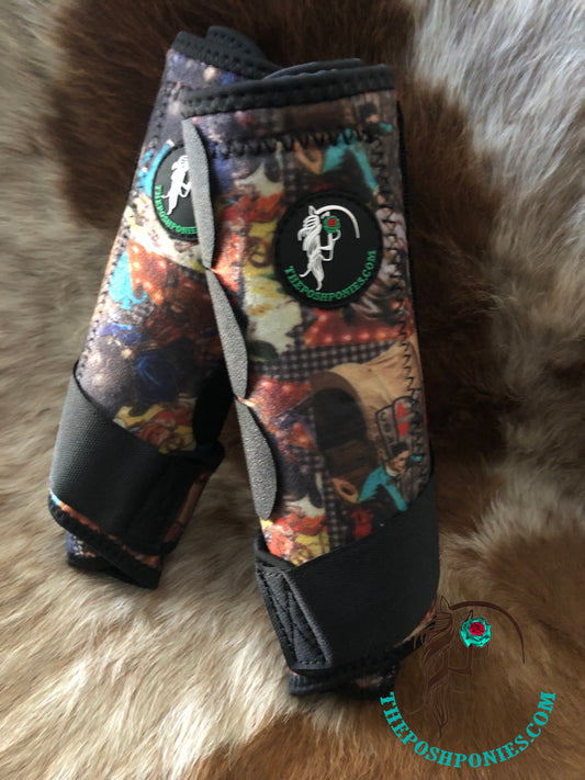 Custom Print Buckin' Bulls, Broncs and Spades Sport Boots