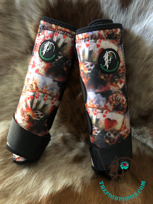 Custom Print Gamblers on Fire Sport Boots-Front Boots