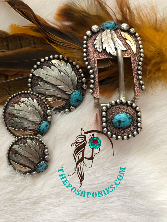Handmade Feather Falls Chicago Back Collection-1", 1.25", 1.5" and 3/4" Buckle/Keeper-each sold separately