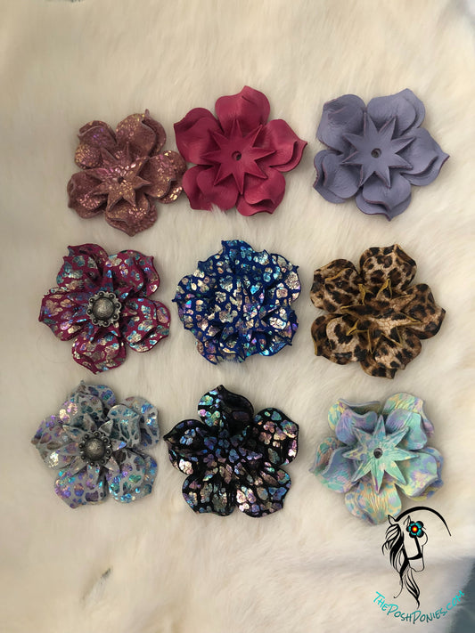 Handmade 3 Petal Leather Flower-For Tack, Purses, Saddles or any project