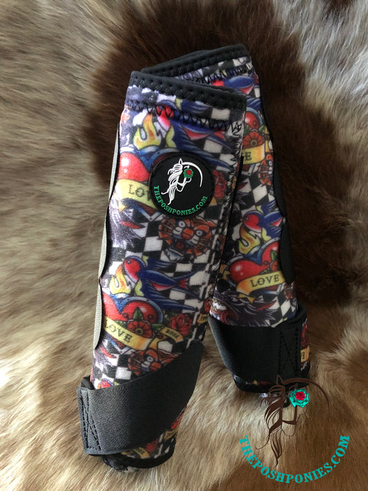 Custom Print Tattoo Love Sport Boots-Front Boots