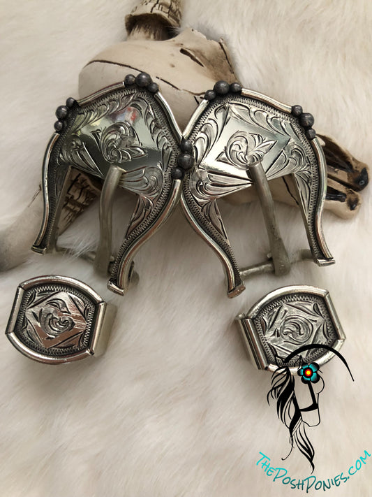 Handmade Engraved Traditional Horse Tack Buckles-sold separate includes buckle/keeper