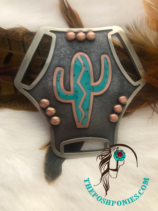 Handmade Center Breast Plate Turquoise Cactus