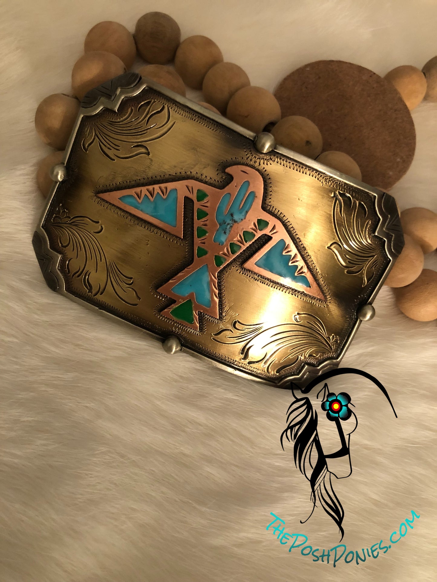 Handmade Navajo Thunderbird Belt Buckle