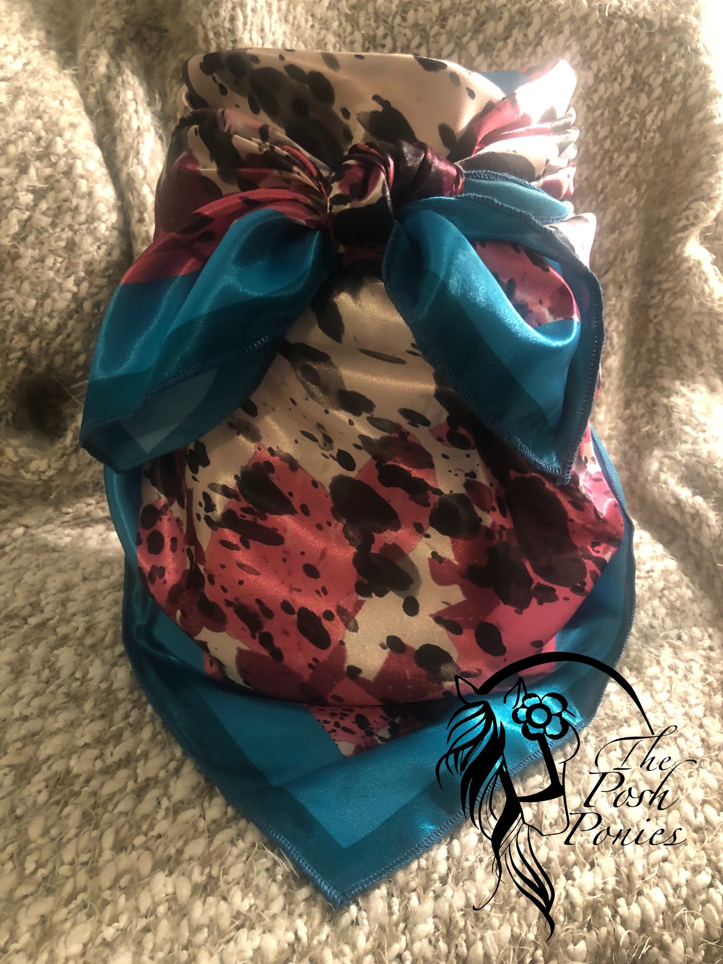 Wild Rag Turquoise Cow Splatter 35 x 35 - CLEARANCE - 2 LEFT