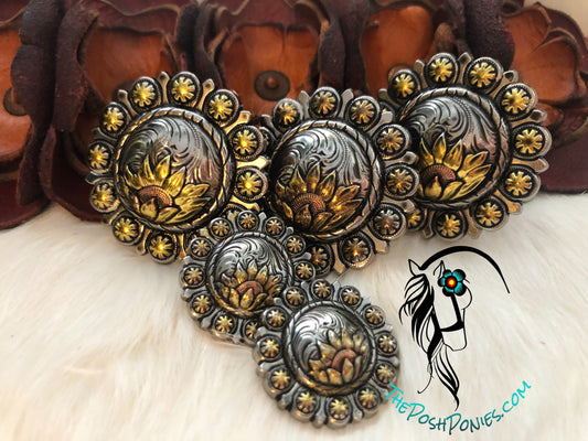 Sunflower Berry Chicago Back Conchos