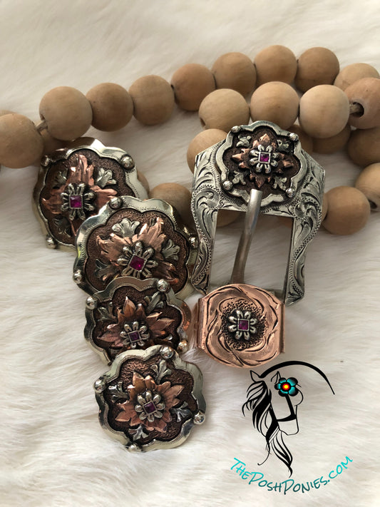 Handmade Royal Red Collection Chicago Back-1.25", 1.5" and 3/4" Tack Buckle w/Keeper-each sold separate