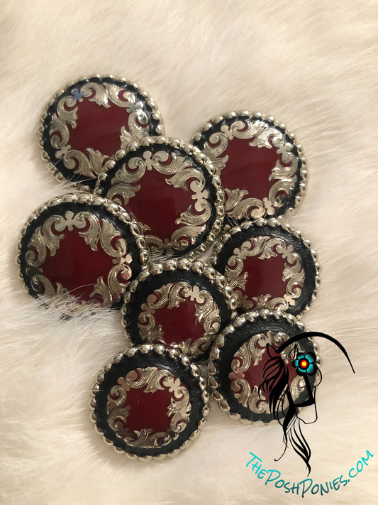 Handmade Silver Filagree with Red Collection-1.5"-each sold separately