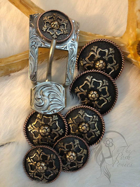 Handmade Royal Flower Chicago Back Collection 3 sizes available-buckle/keeper, all sold separately